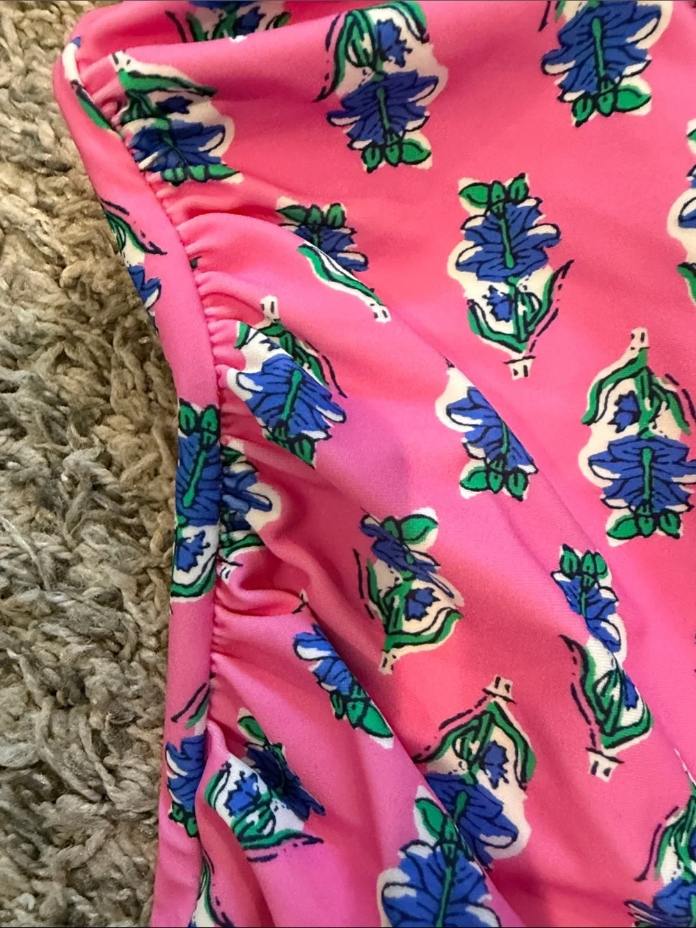 J. Crew One-Shoulder Pink Floral Print Swimsuit